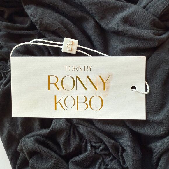 NWT Torn by Ronny Kobo Heidi Cut Out Knee Length Bodycon Dress in Black Size XS - Picture 9 of 14